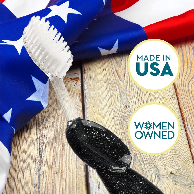 Radius فرشاة راديوس الكبيرة برأس قابل للاستبدال خالية من BPA ومعتمدة من ADA مصممة لتحسين صحة اللثة وتقليل مشاكل اللثة - لليد اليسرى - بنفسجي/صدف البحر/سماء منتصف الليل - عبوة من 3 - Image 3